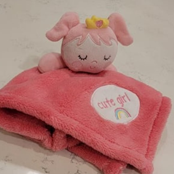 Baby Gear Pink Baby Snuggle Buddy Cute Girl Small Blanket - Picture 10 of 11